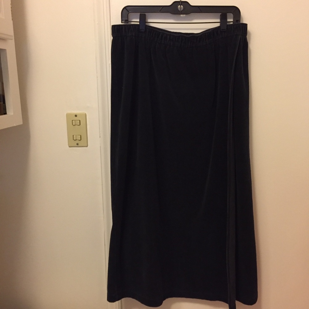 Vintage Lands End Corduroy Wrap Maxi Skirt XL